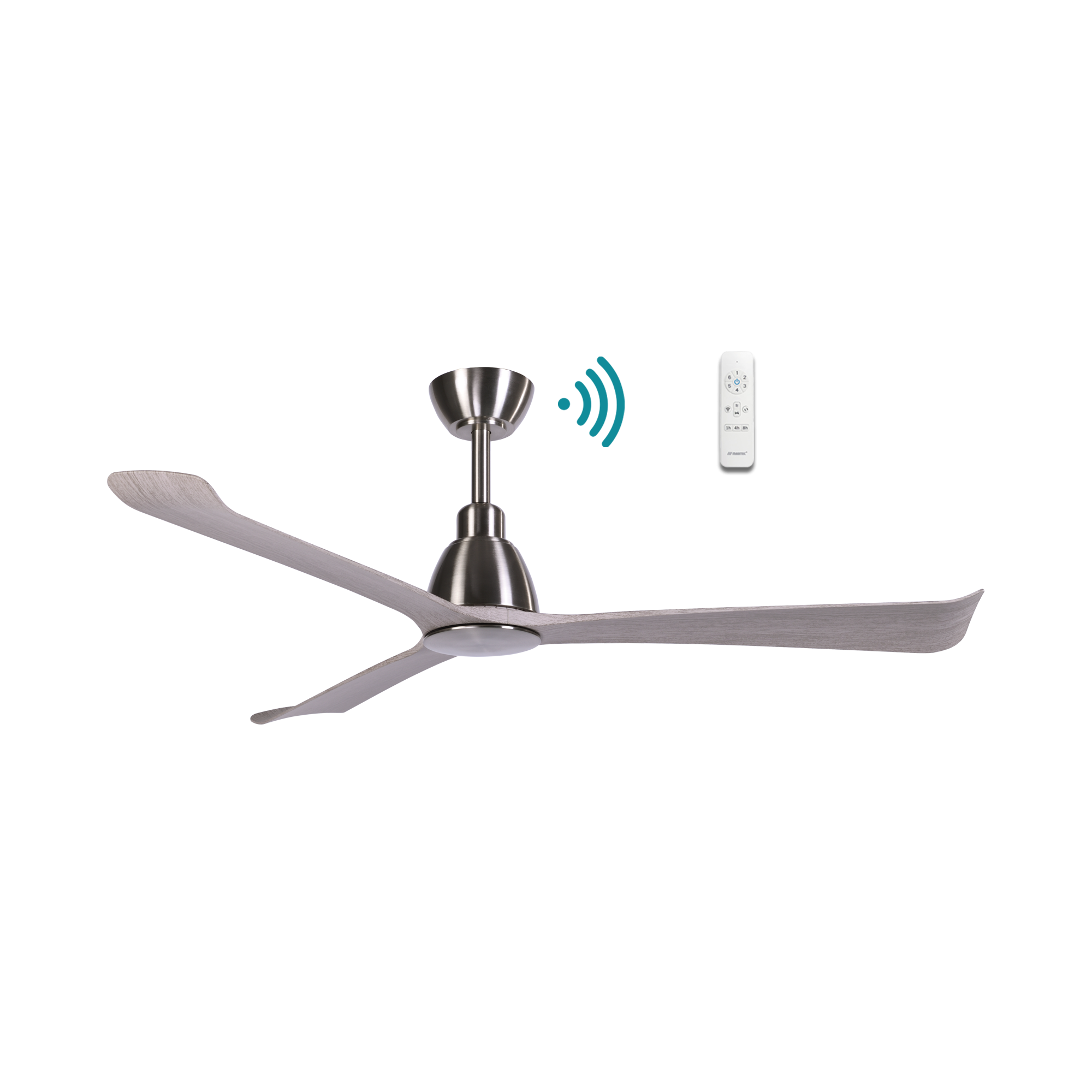 Polo DC Ceiling Fan 52" 3 Blade Nickel & Driftwood With WIFI Remote - MDCP133ND
