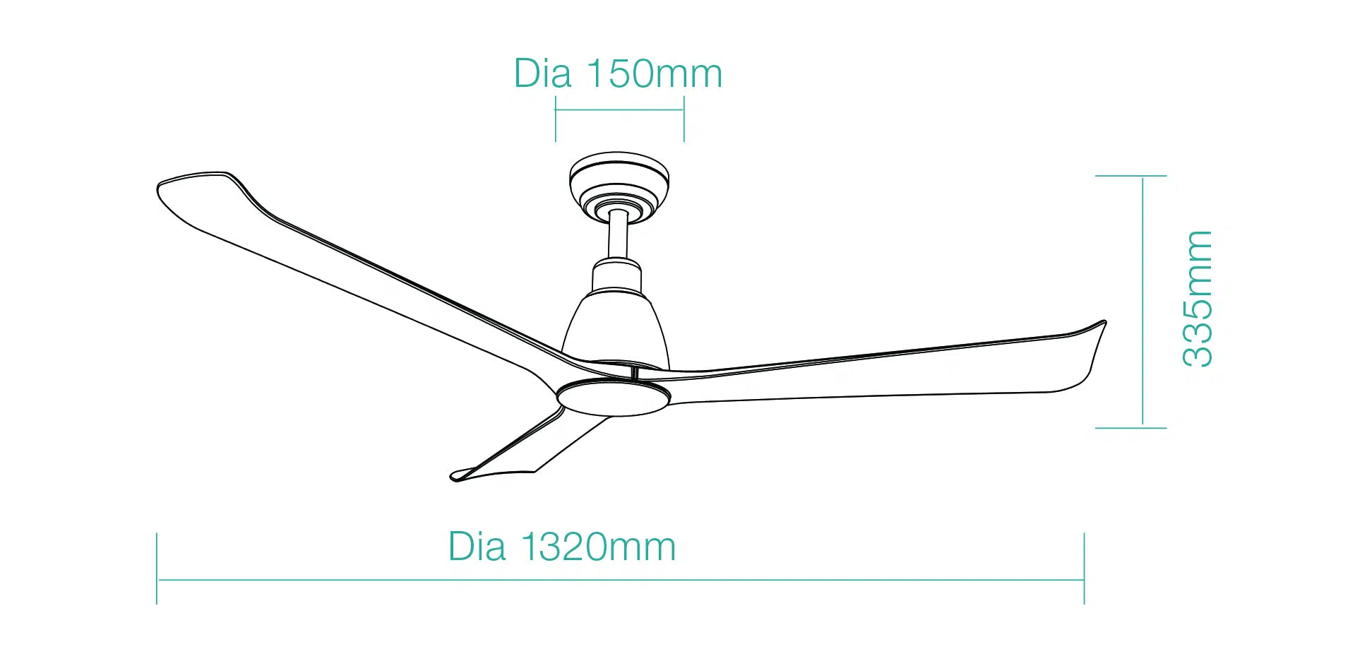 Polo DC Ceiling Fan 52" 3 Blade Matt White With WIFI Remote - MDCP133W