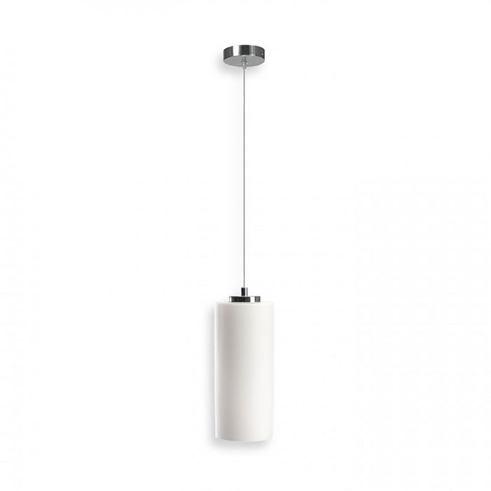 Buy Pendant Lights Australia Cylindrical Pendant Light White / Chrome Glass - QH4277-WH