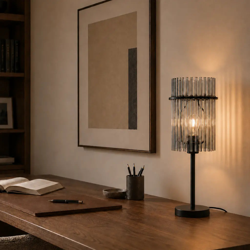 Quilo Table Lamp Black & Smoke - QUILO TL-BKSM