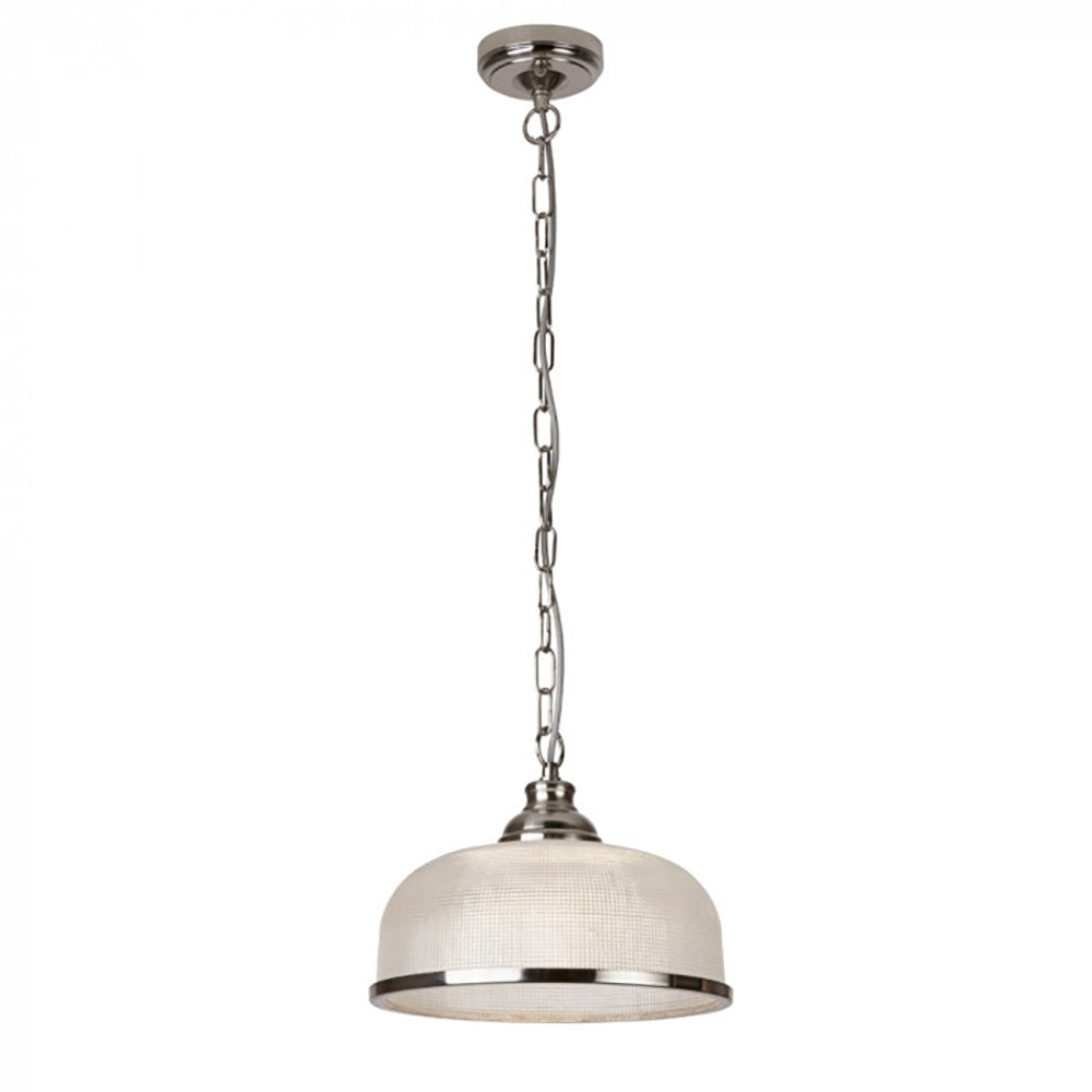 Buy Pendant Lights Australia Edwin Pendant Light Satin Chrome Metal / Glass - R1682-SC