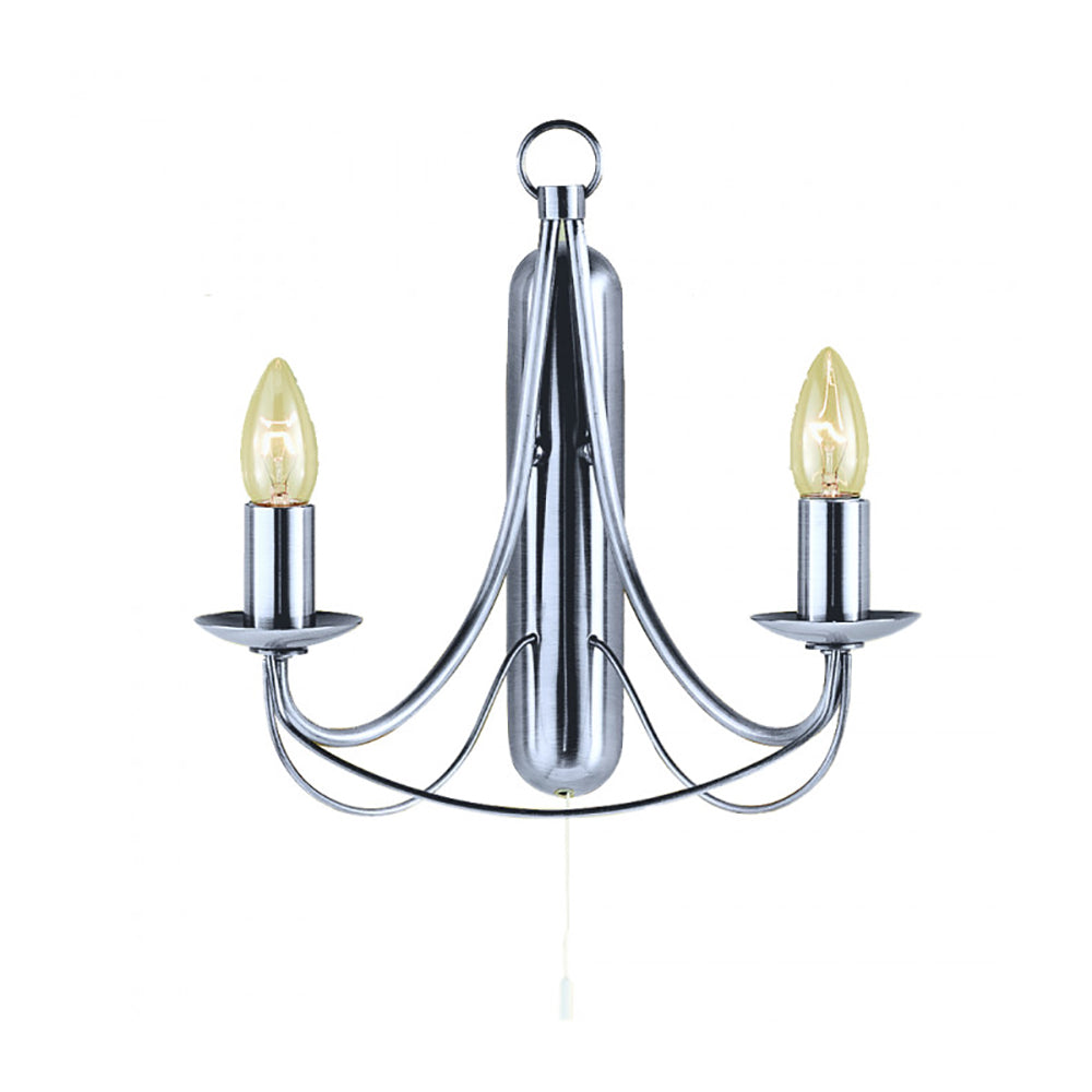 Buy Wall Sconce Australia Maypole Wall Sconce 2 Lights Satin Chrome - R6342-2B-SC