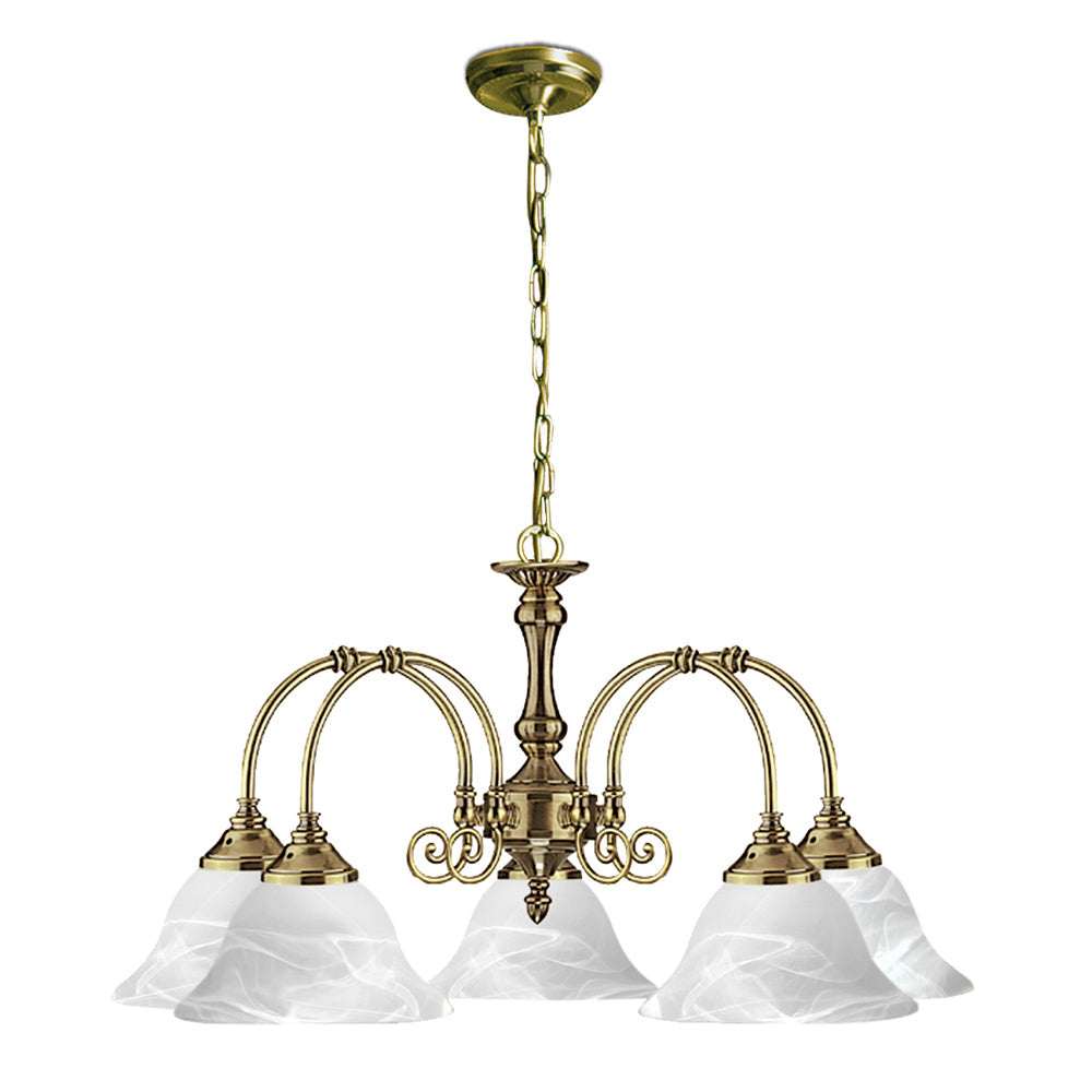 Heritage Pendant 5 Lights Brass Metal - R9355-5P-AB
