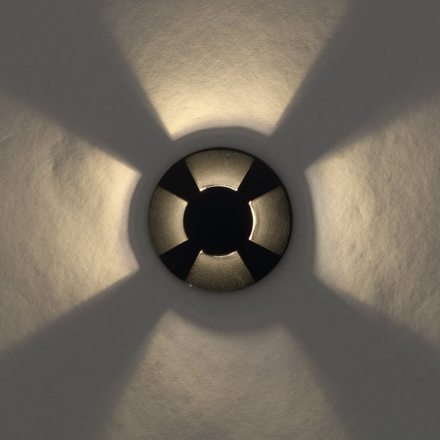 Raker LED 3 Way Inground Light 24V 3W 3000K Black - RAKER G43-BK324