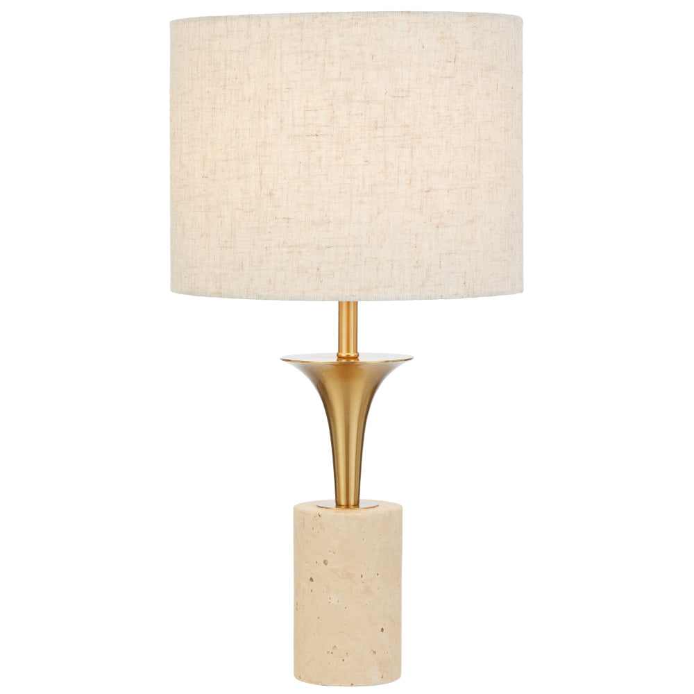 Renara Table Lamp Beige & Antique Gold - RENARA TL-BEAG