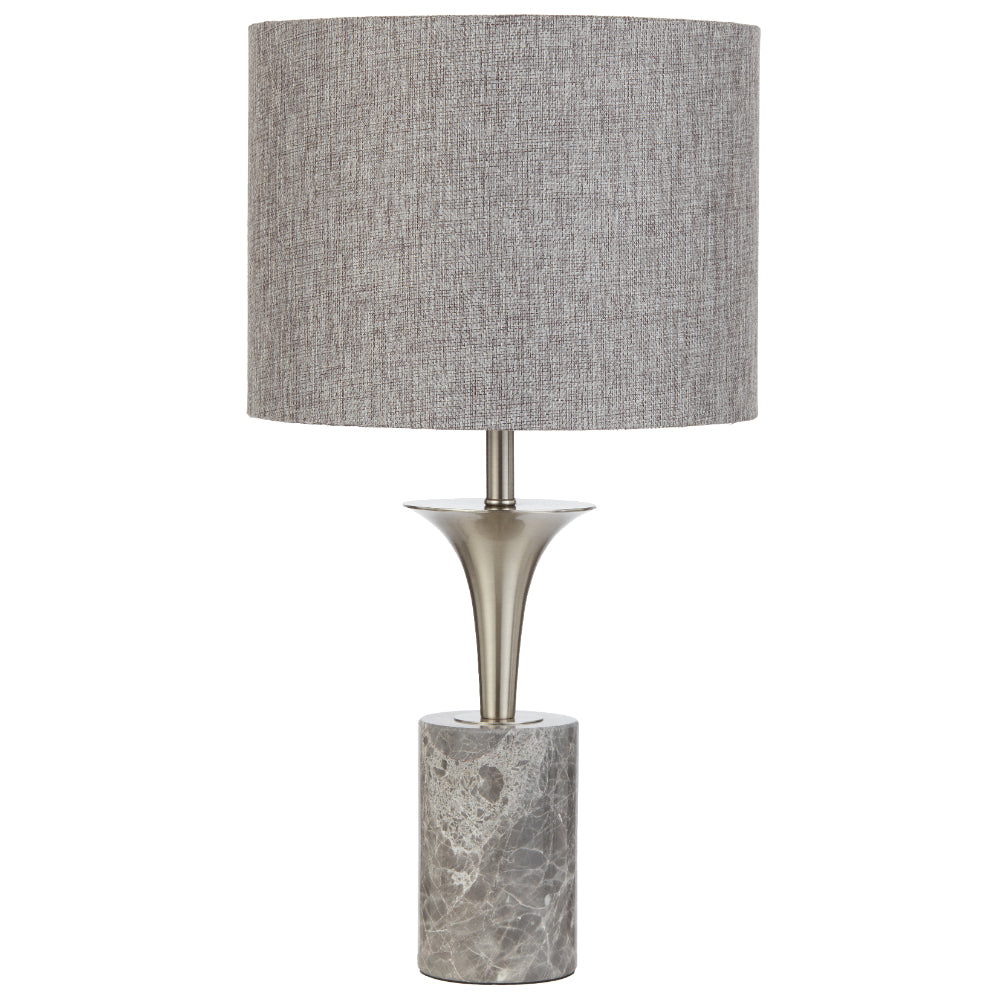 Renara Table Lamp Grey & Matt Nickel - RENARA TL-GYNK