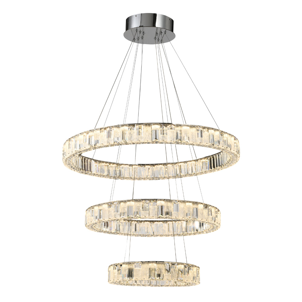 Rias LED 3 Tier Pendant 150W Tri Colour Chrome - RIAS PE3T-CH3C
