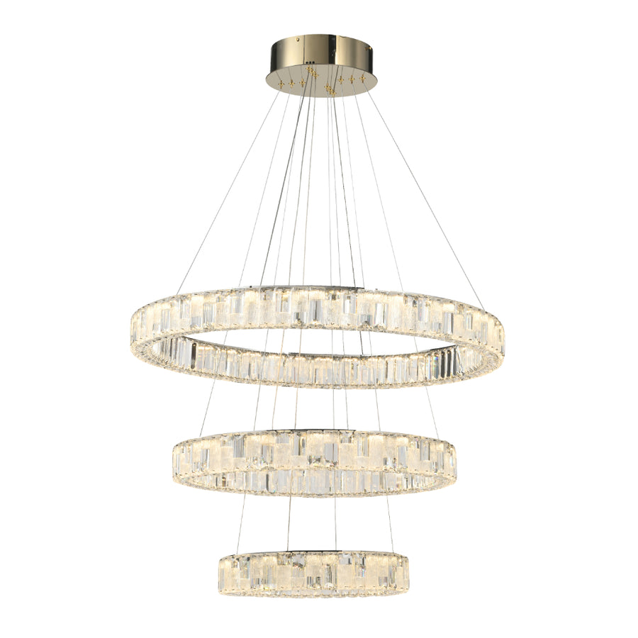 Rias LED 3 Tier Pendant 150W Tri Colour Gold - RIAS PE3T-GD3C
