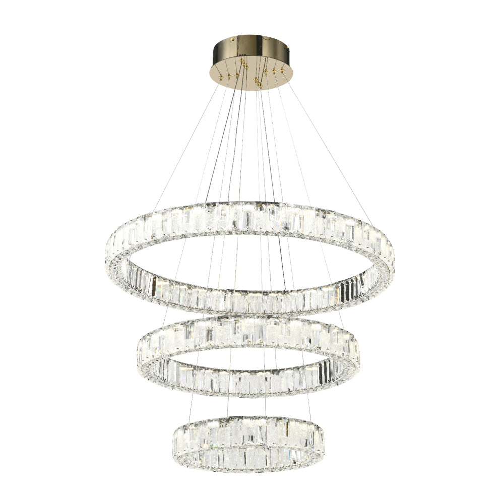 Rias LED 3 Tier Pendant 150W Tri Colour Gold - RIAS PE3T-GD3C