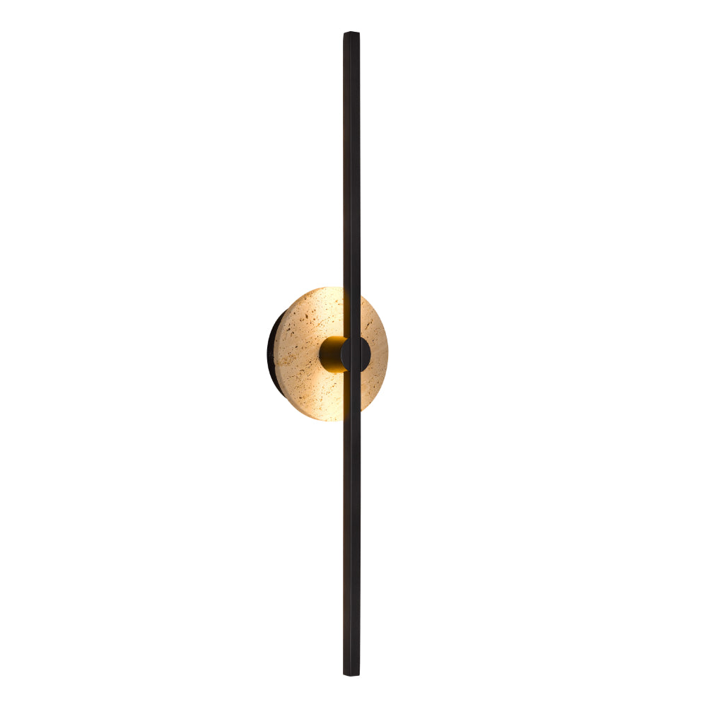 Rimini LED Wall Light 12W 3000K Beige Travertine & Black - RIMINI WB-BEBK