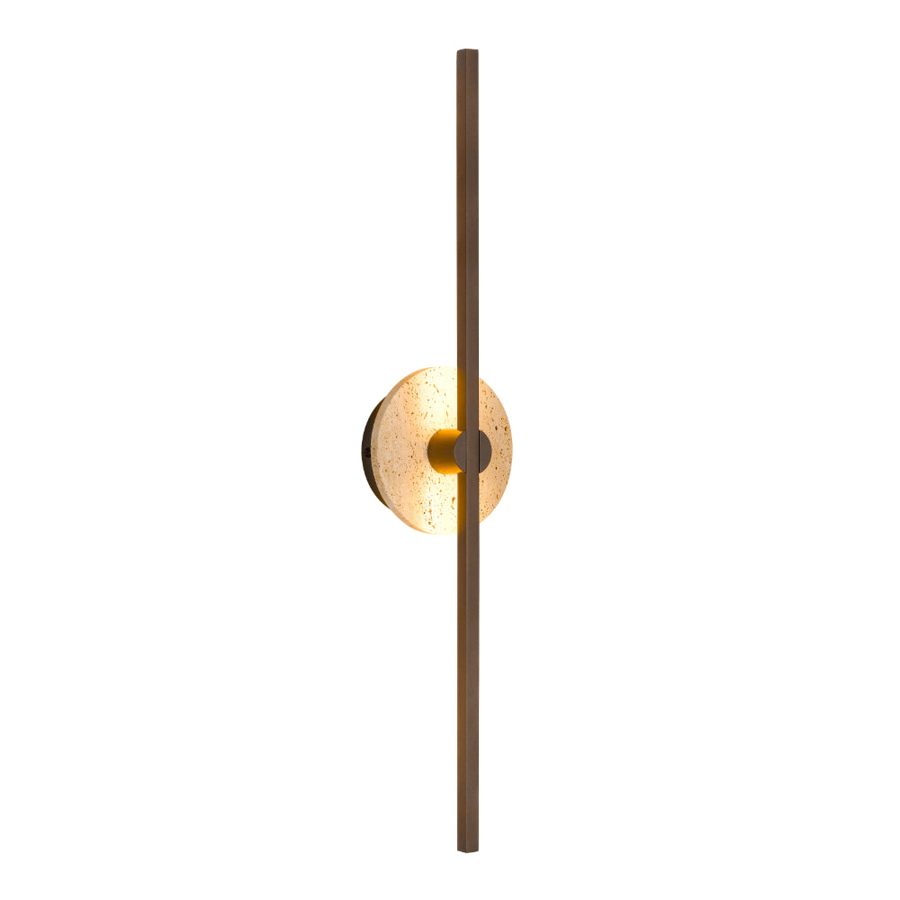 Rimini LED Wall Light 12W 3000K Beige Travertine & Vintage Brass - RIMINI WB-BEVB