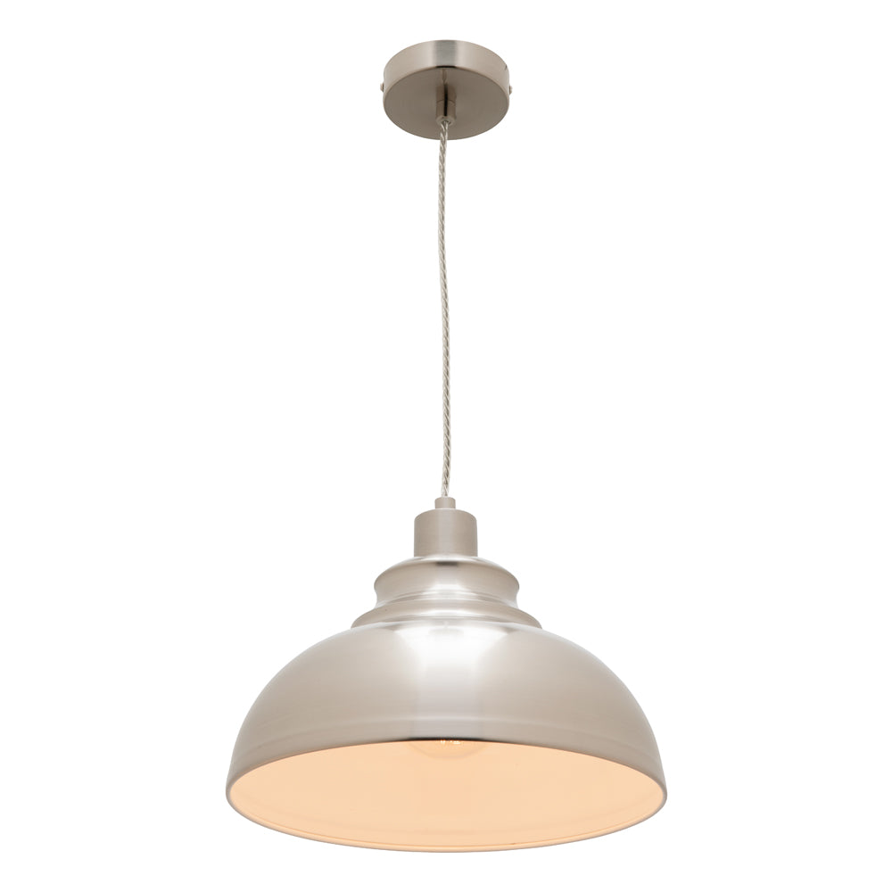 Risto 1 Light Pendant Light Satin Chrome - RIST1PSC