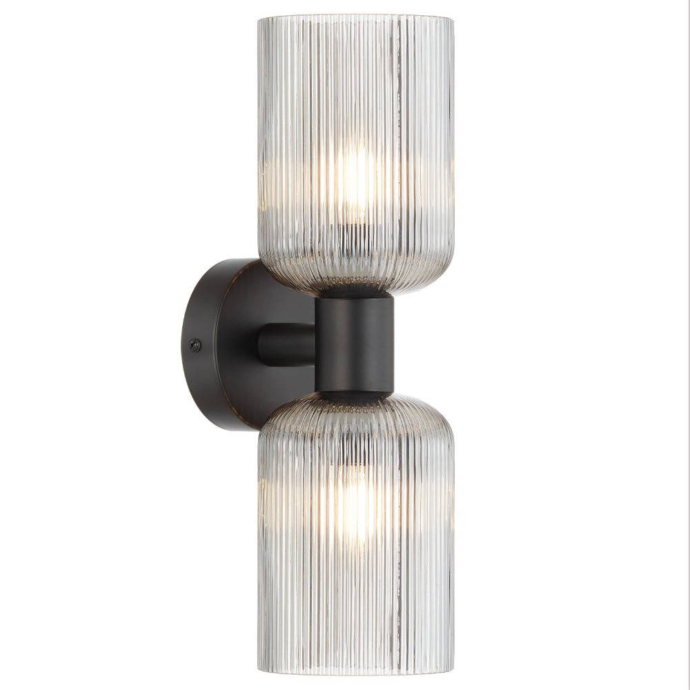 Riven Wall Light Black & Smoke - RIVEN WB2-BKSM