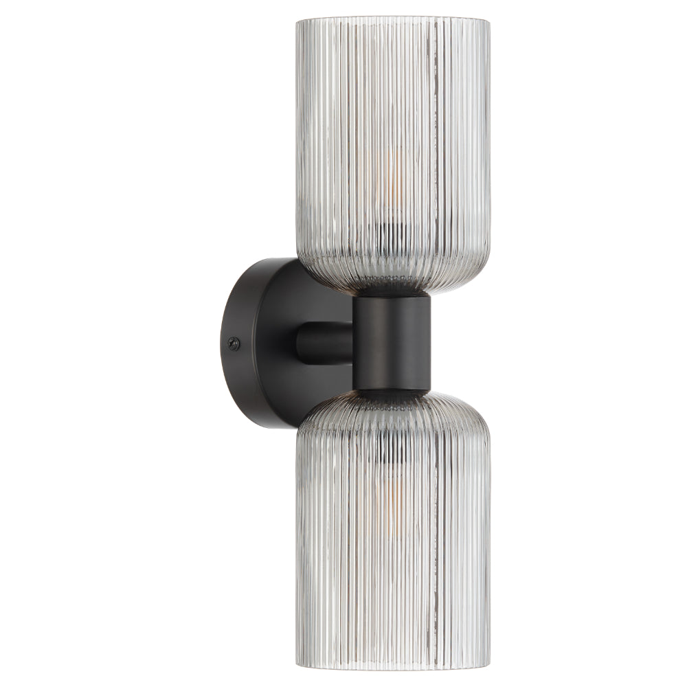 Riven Up & Down Wall Light Black & Smoke - RIVEN WB2-BKSM
