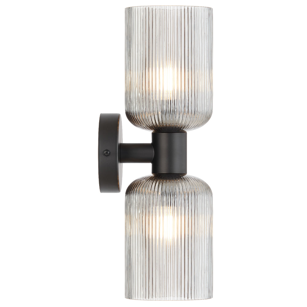 Riven Up & Down Wall Light Black & Smoke - RIVEN WB2-BKSM