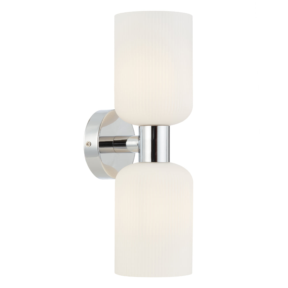 Riven Up & Down Wall Light Chrome & Opal Matt - RIVEN WB2-CHOM