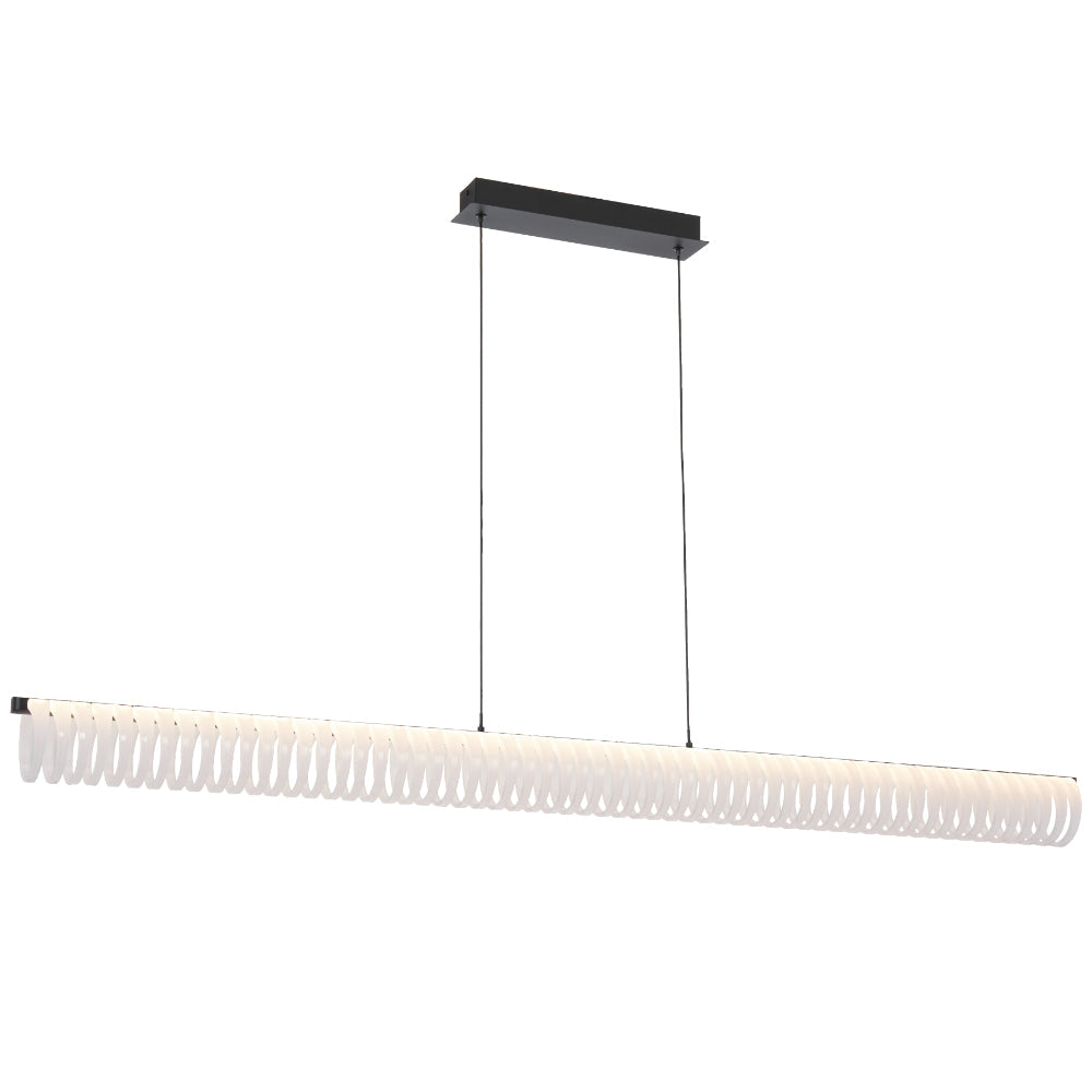 Romay LED Island Pendant 38W Tri Colour Black & Opal - ROMAY PE150-BKOP