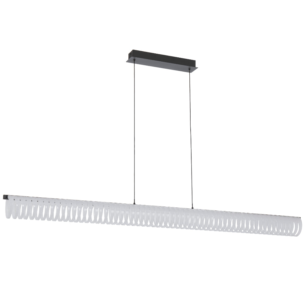 Romay LED Island Pendant 38W Tri Colour Black & Opal - ROMAY PE150-BKOP