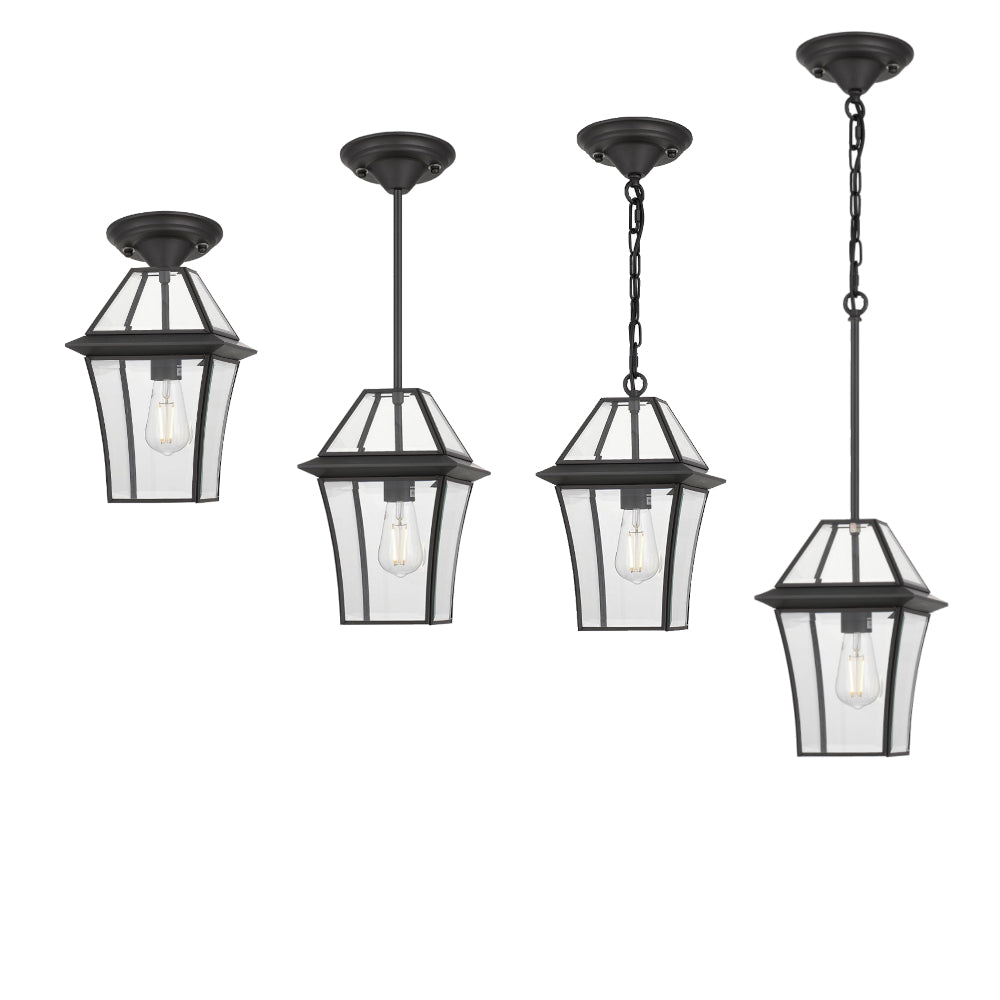 Rye 20 1 Light Pendant Black, Clear RYE PE20-BK