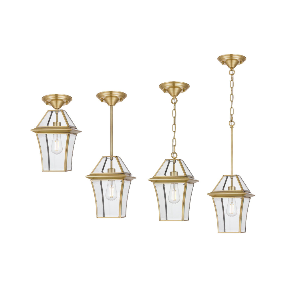 Rye 20 1 Light Pendant Brass, Clear RYE PE20-BRS