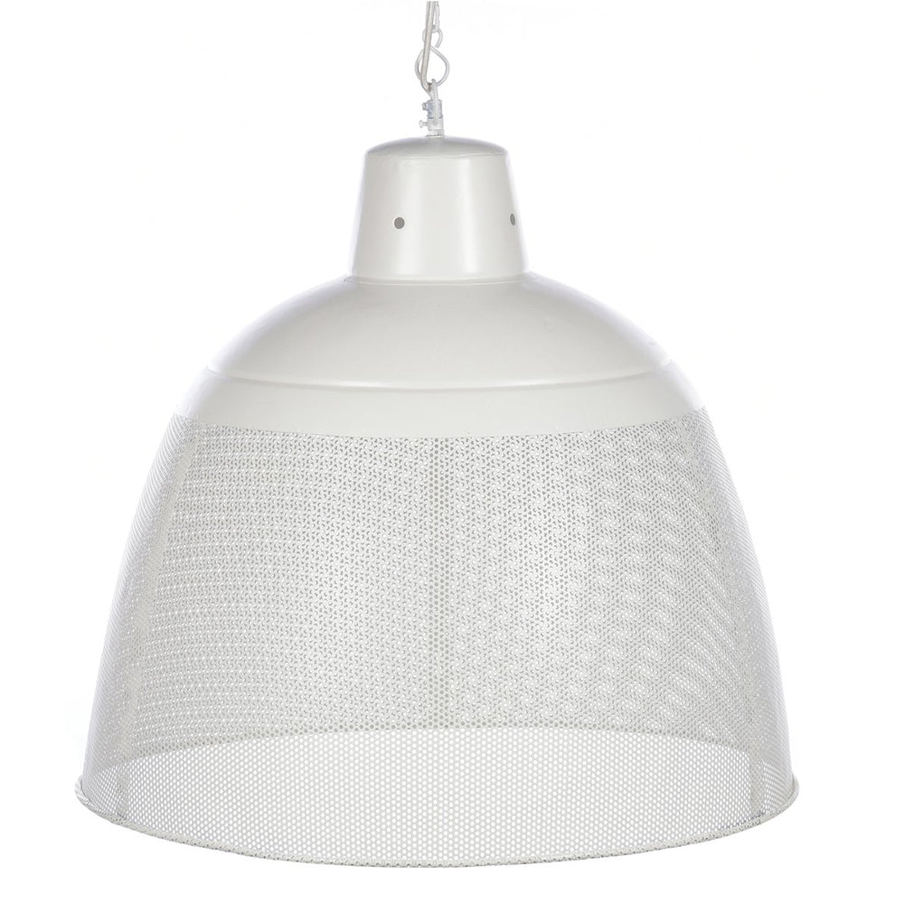 Buy Pendant Lights Australia Riva Medium 1 Light Perforated Iron Dome Pendant- Matt White - ZAF10333