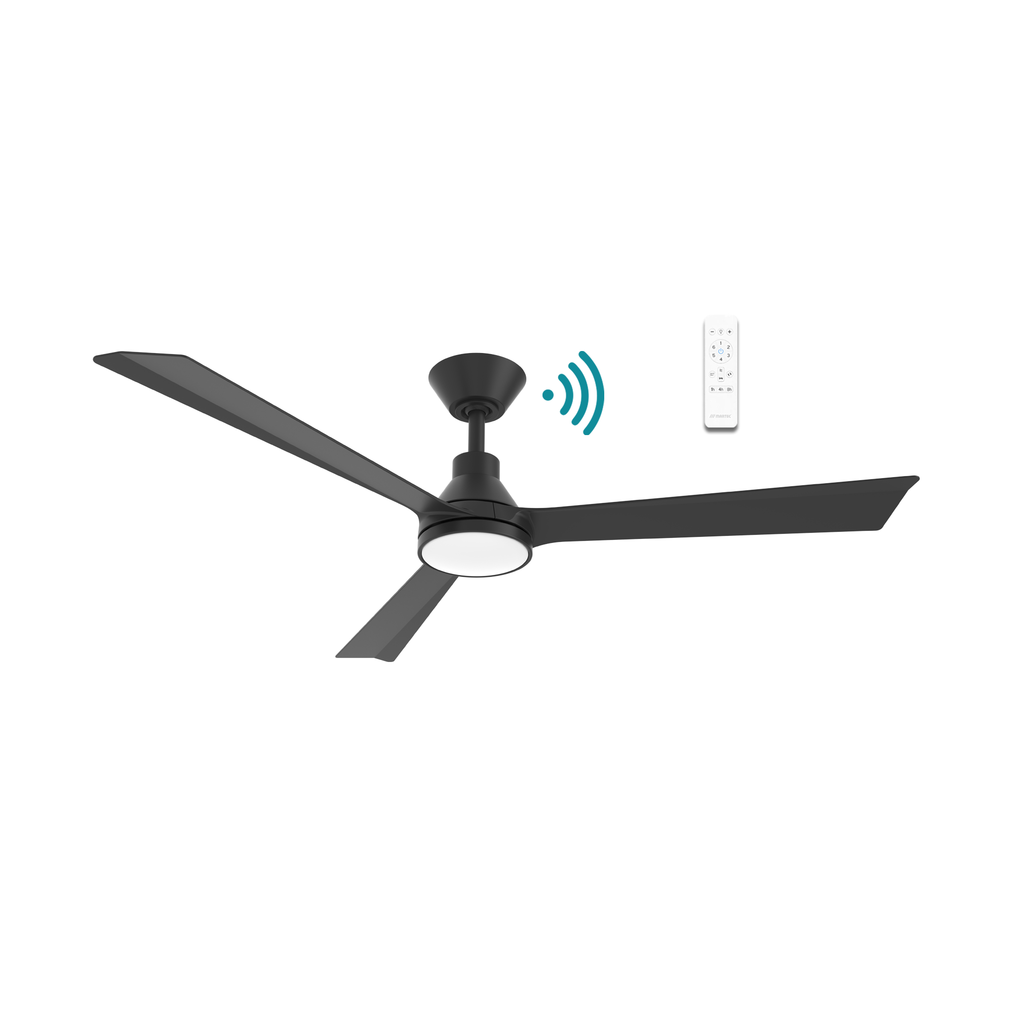 Riviera DC Ceiling Fan With LED Light 52" 3 Blade Matt Black With WIFI Remote - MRDC1333M