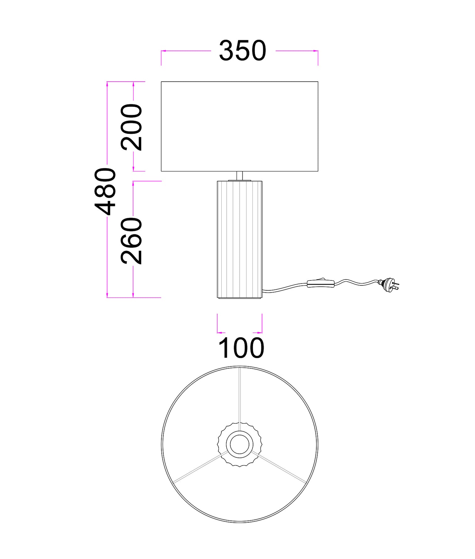 Sagitta Large Oblong Table Lamp Beige & Cream - SAGITTA-T3
