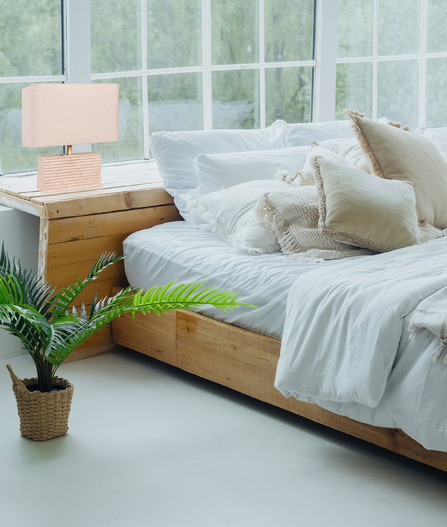 Sagitta Rectangular Table Lamp Beige & Cream - SAGITTA-T5