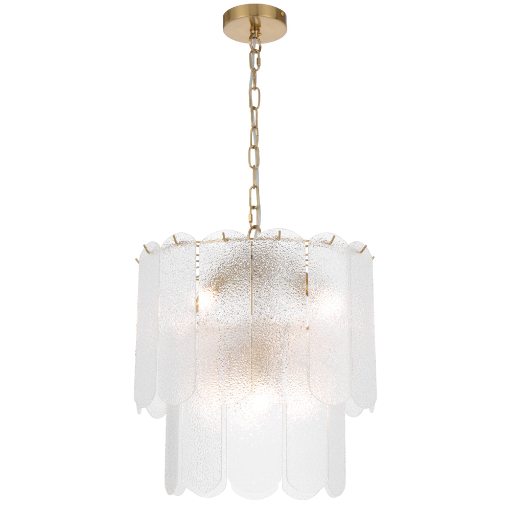 Samona 8 Light Pendant Antique Gold & Clear - SAMONA PE08-AGCL