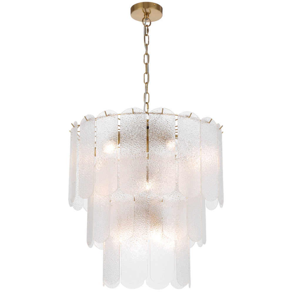 Samona 14 Light Pendant Antique Gold & Clear - SAMONA PE14-AGCL