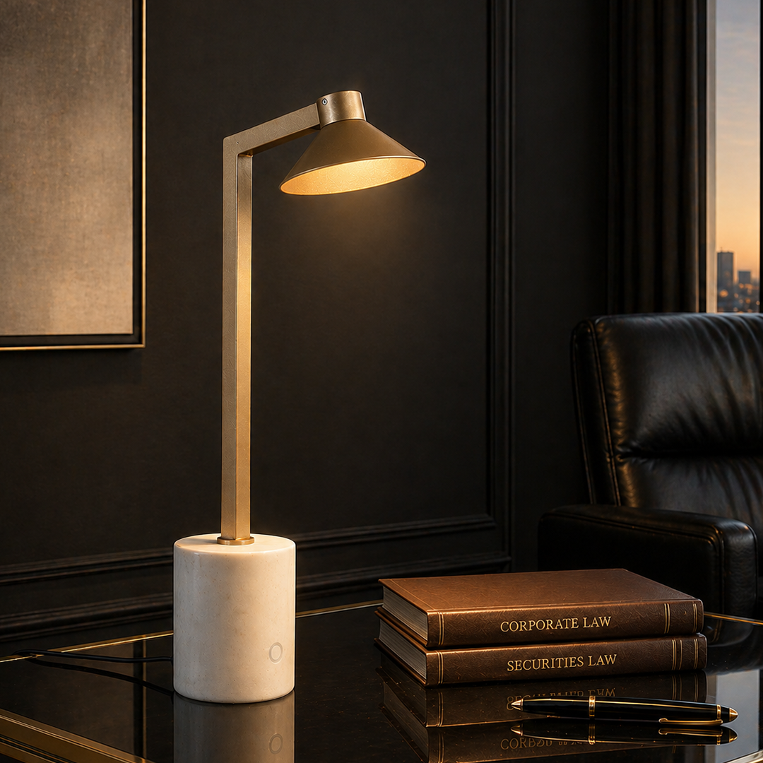Satrom LED Table Lamp 6W 3000K Antique Brass & White - SATROM TL-ABWH