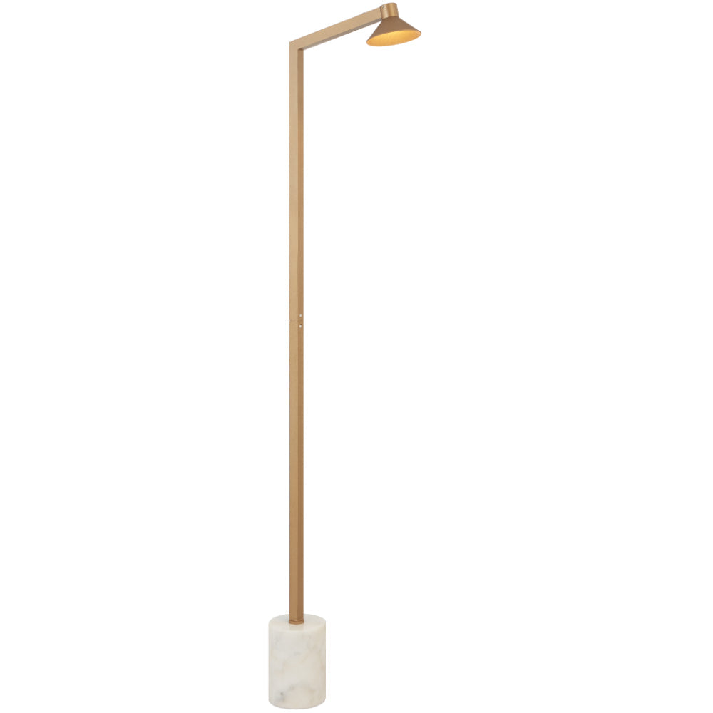 Satrom LED Floor Lamp 6W 3000K Antique Brass & White - SATROM FL-ABWH