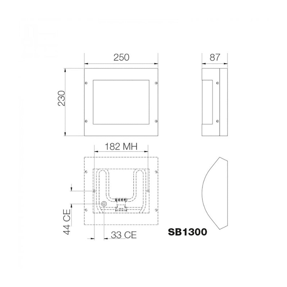 Buy Up / Down Wall Lights Australia Square Up & Down Wall Light Silver / Grey - SB1300