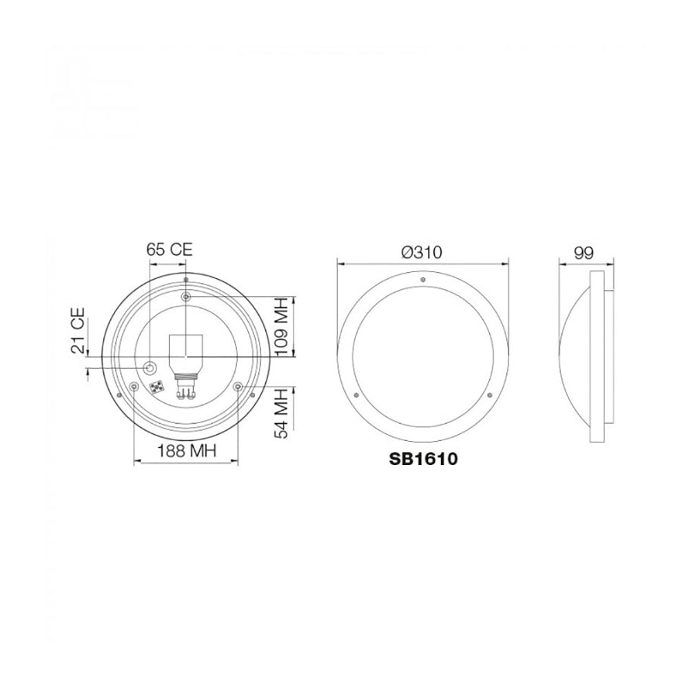 Buy Outdoor Close To Ceiling Lights Australia Round Outdoor Close To Ceiling Light Silver / Grey - SB1610