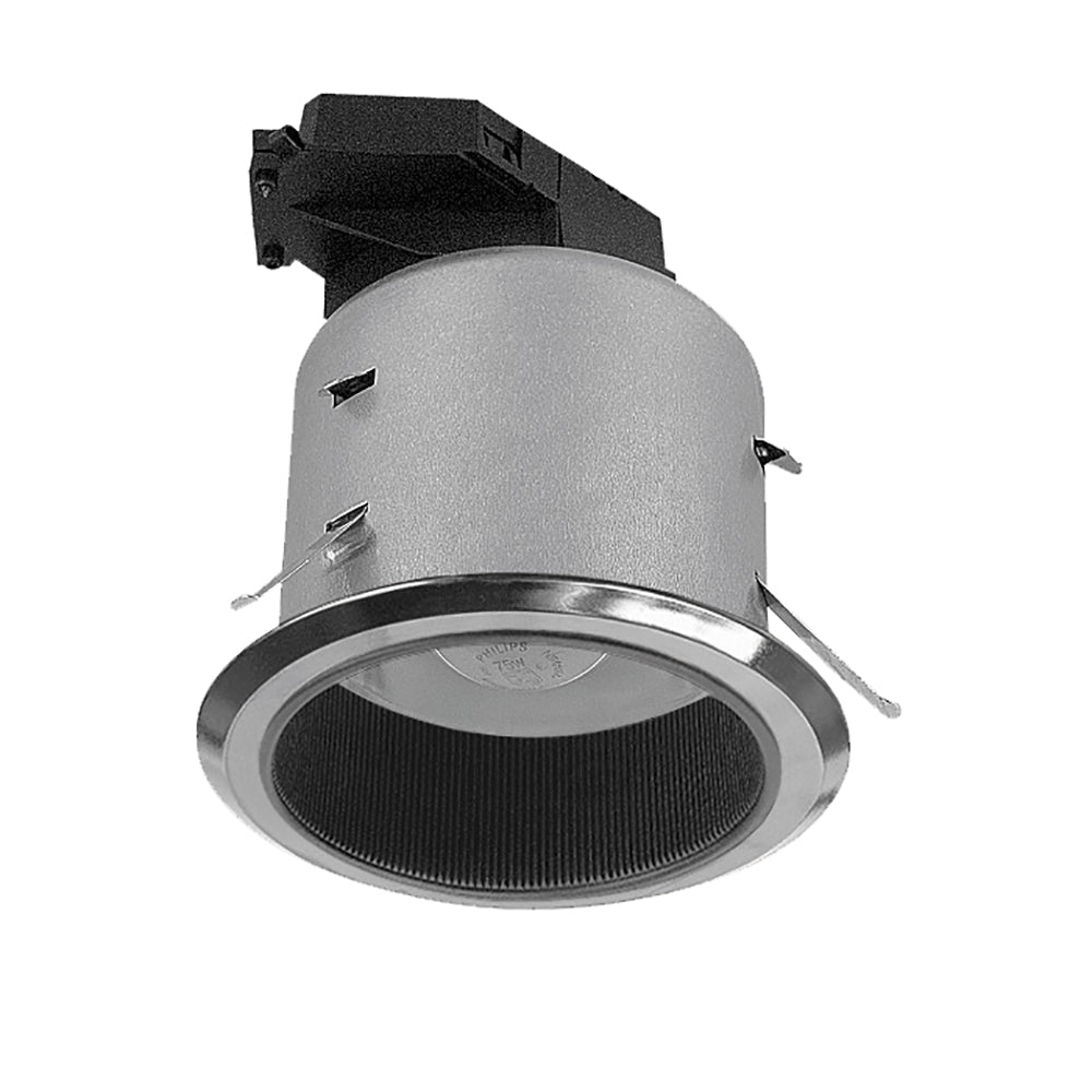 Recessed Downlight With Baffle Satin Chrome / Black - SD125-SCBL