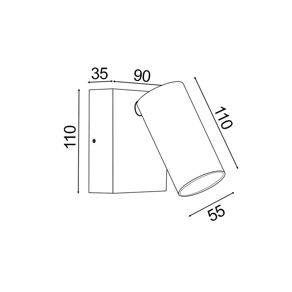 Buy Exterior Wall Lights Australia SEC Exterior Wall Spot Light Anodized Aluminium 3CCT - SEC07