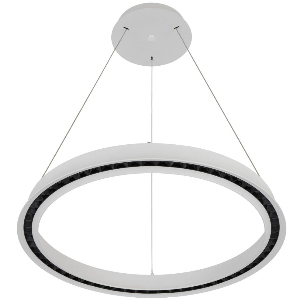 Serda LED 630mm Pendant Light 36W Tri Colour White - SERDA PE63-WH