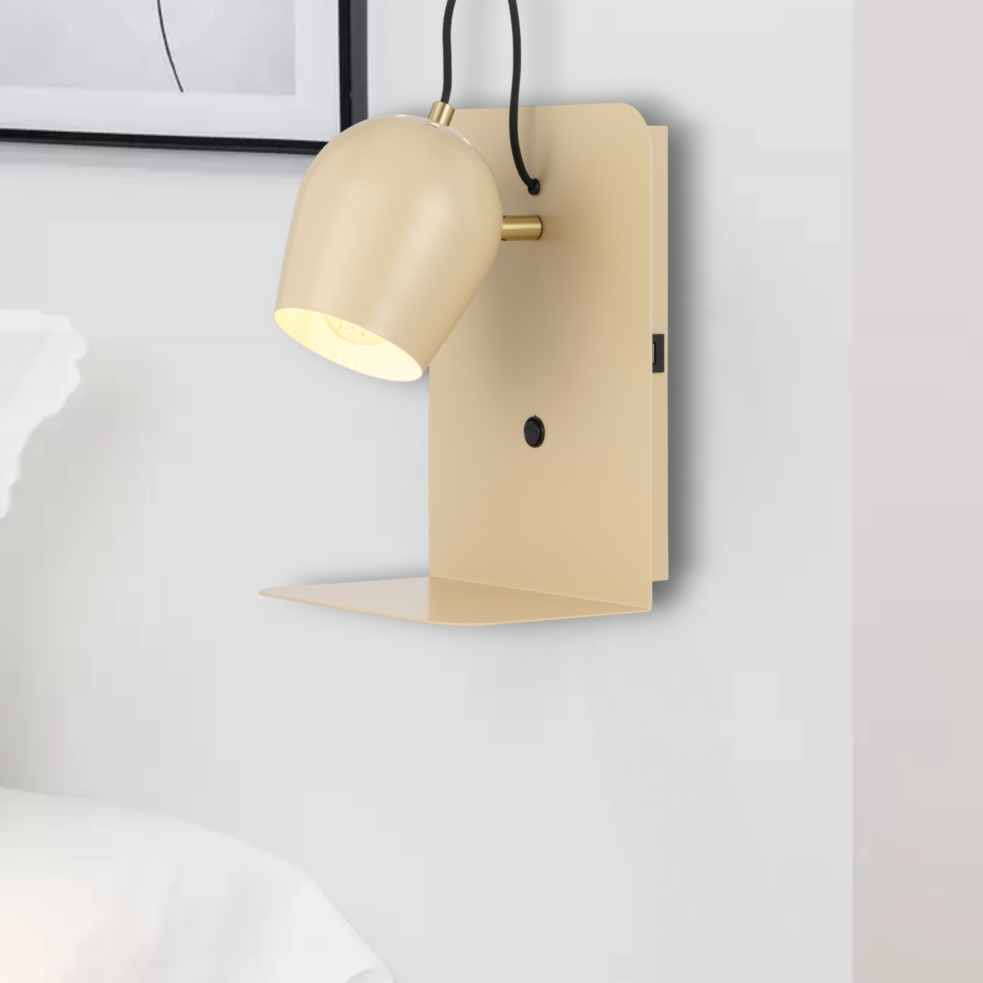 Shyn Iron Wall Light Satin Beige - SHYN WB-BE