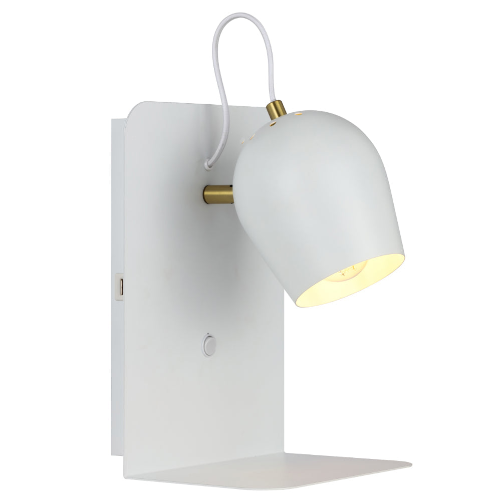 Shyn Iron Wall Light Satin White - SHYN WB-WH