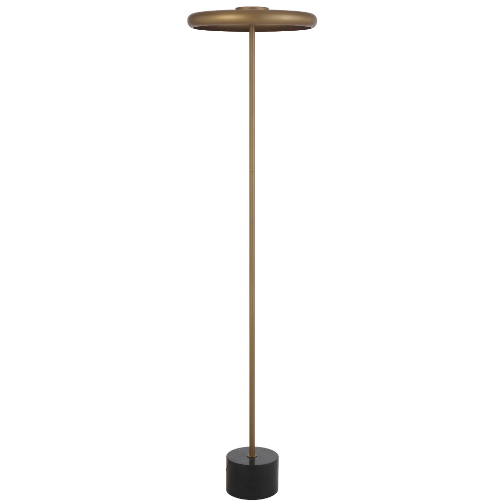 Sisby LED Floor Lamp 14W 3000K Antique Brass & Black Marble - SISBY FL-ABBKM