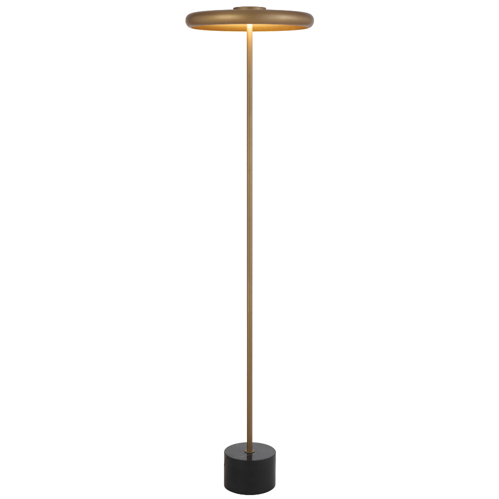 Sisby LED Floor Lamp 14W 3000K Antique Brass & Black Marble - SISBY FL-ABBKM