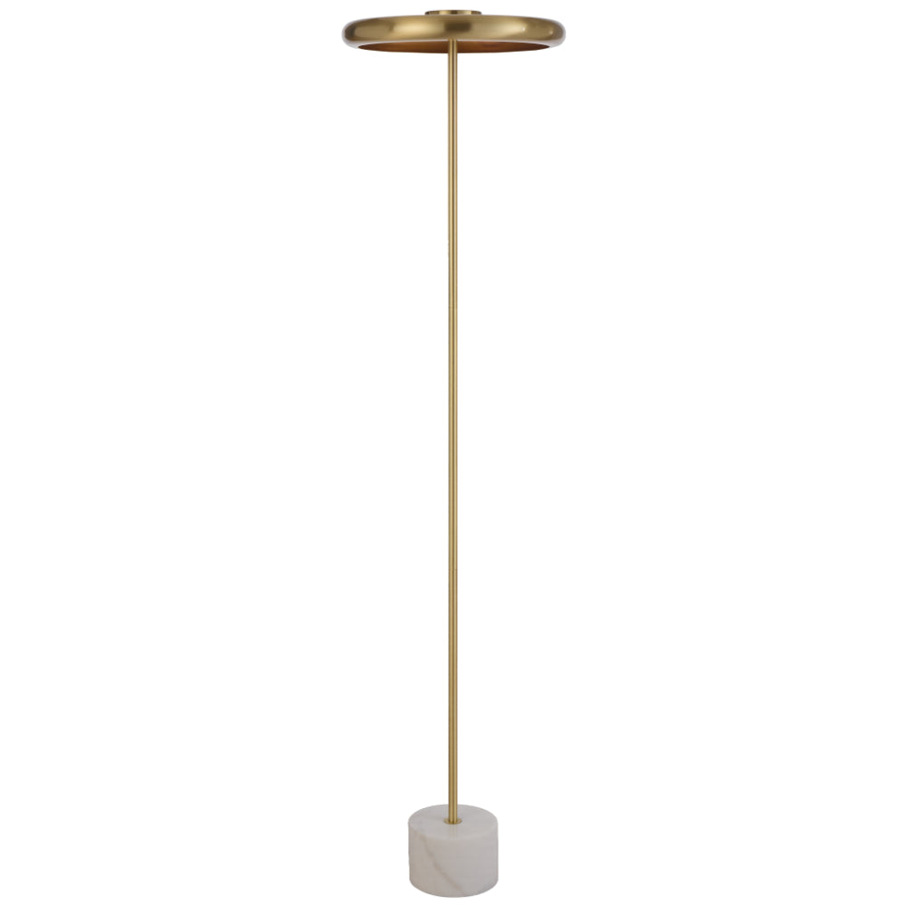 Sisby LED Floor Lamp 14W 3000K Brass Matt & White Marble - SISBY FL-BMWHM