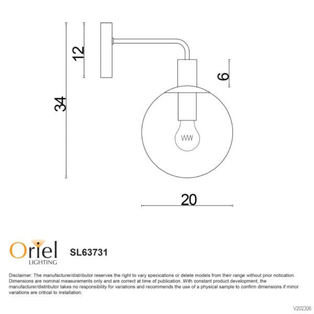 Buy Wall Sconce Australia LEGARNO Wall Sconce Light W200mm Black / Opal Glass Metal - SL63731OM