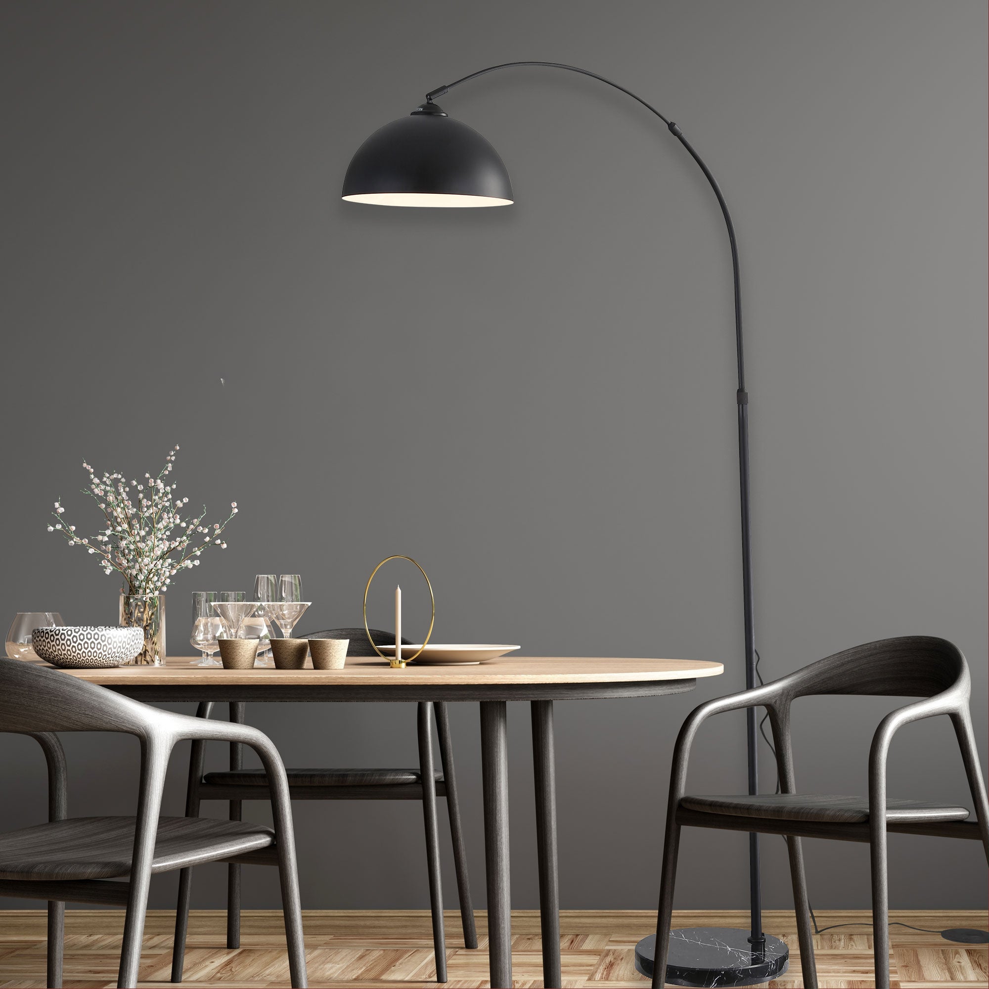 Marmo Table Lamp Marble Base With Black Shade - SL91203BK