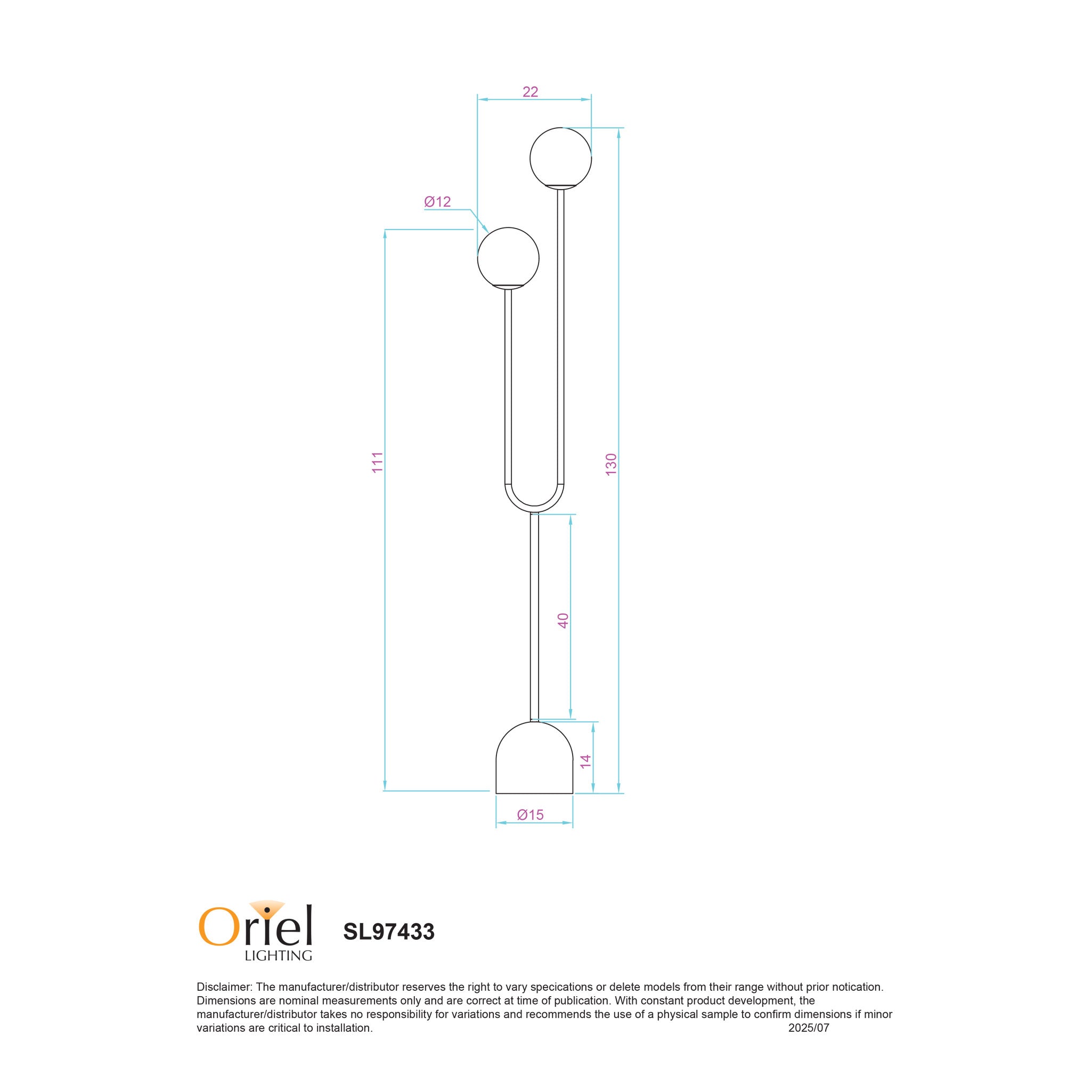 Tropez Floor Lamp Black - SL97433BK