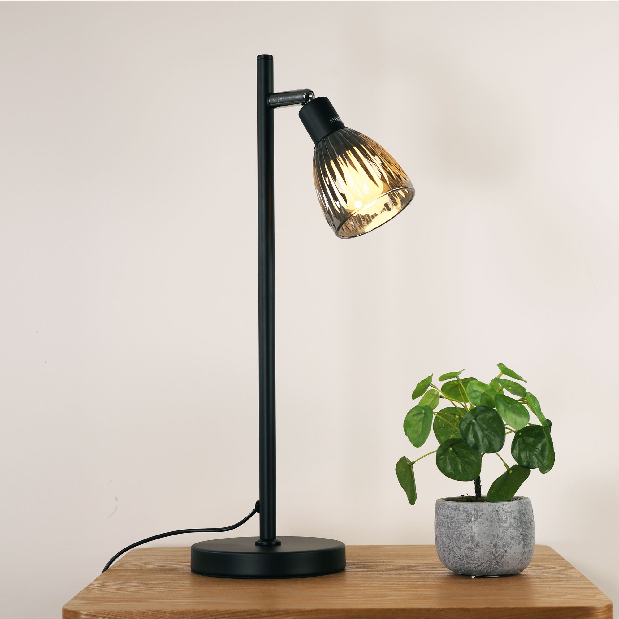 Alma Table Lamp Black & Smoke - SL98761BK