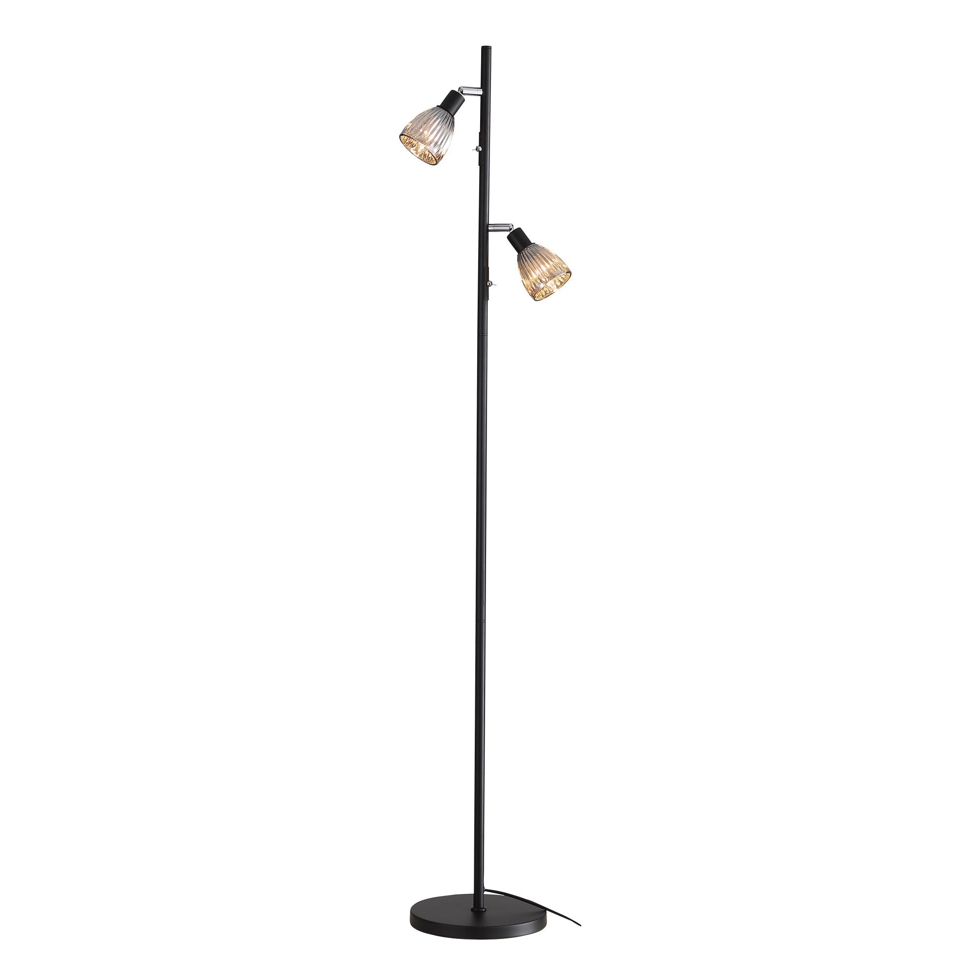 Alma Twin Floor Lamp Black & Smoke - SL98763Bk