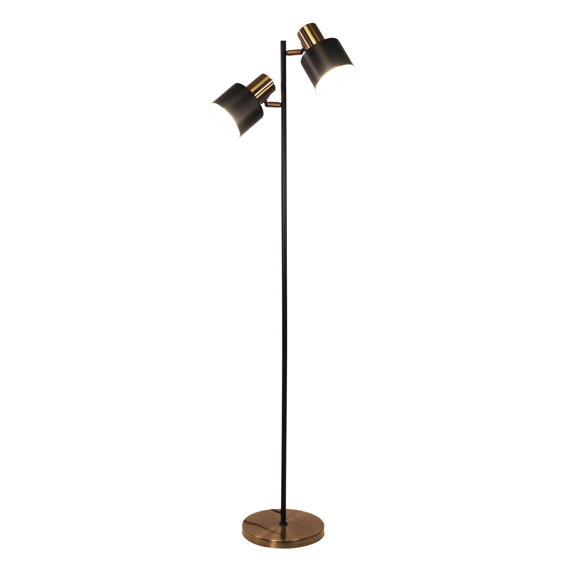 Ari Twin Floor Lamp Black & Antique Brass - SL98787/2AB