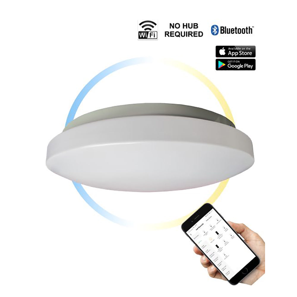 Smart LED Dimmable 18W Round Tri-CCT Oyster Light - SMTOYS1