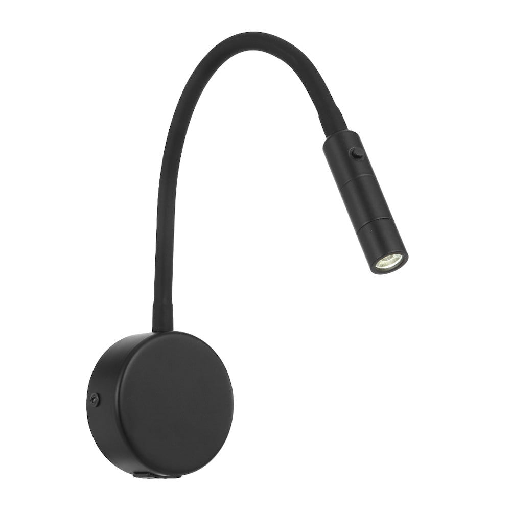 Solio LED Bedside Reading Light 3W 3000K Black - SOLIO WB-BK